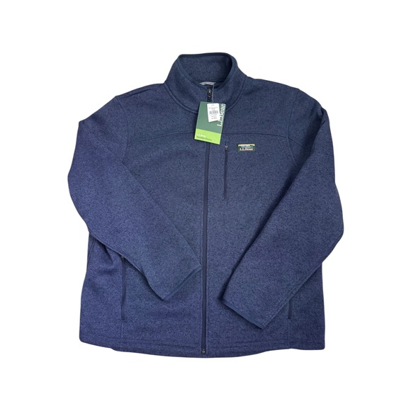 L.L. Bean Mens Sweater Fleece Full Zip Jacket Bright Navy XL 504938 NEW